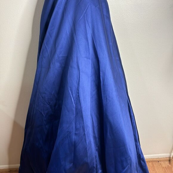 IEENA for MAC DUGGAL 55010 Women Midnight Navy Plunging Sweetheart Ball-Gown 2 - Picture 4 of 11